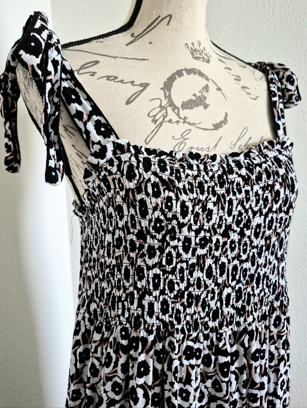 Diane von Furstenberg for Target Smocked Floral Maxi Dress Size L Boho Summer - Picture 6 of 15
